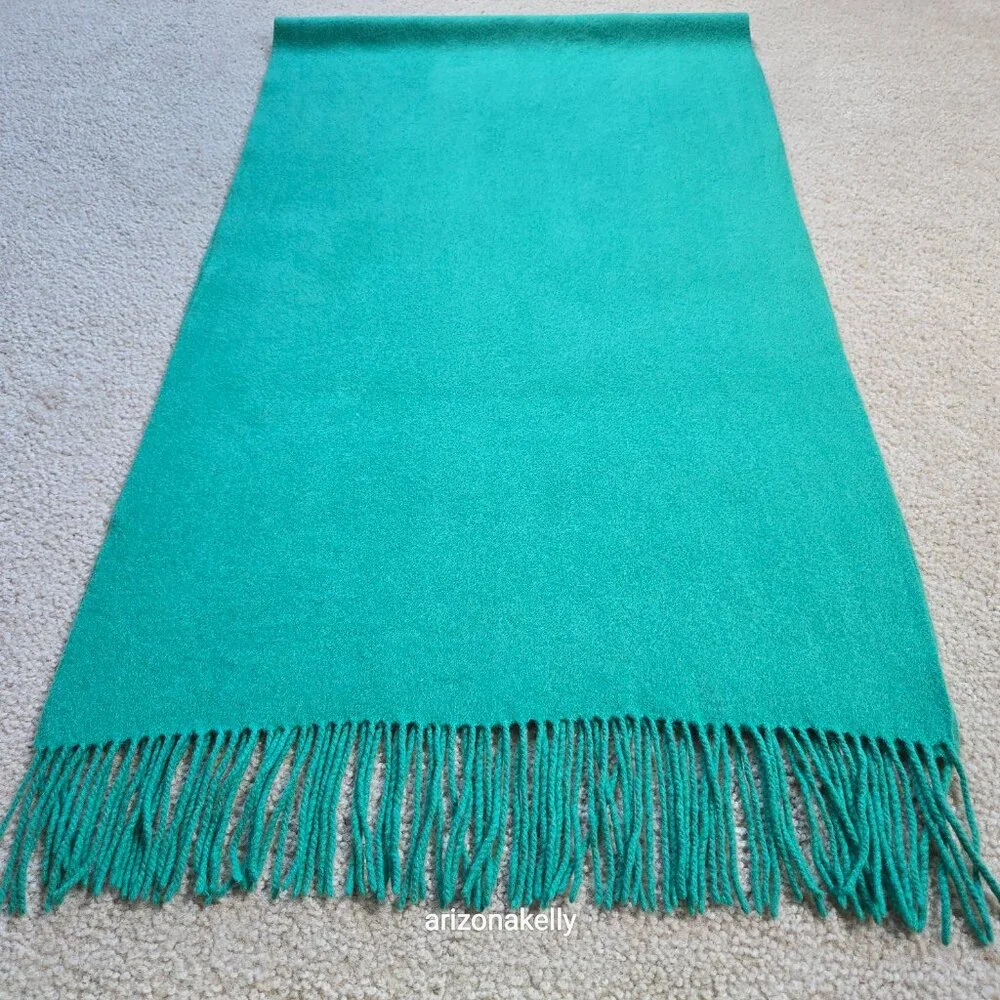 Cashmere Fringe Scarf Kelly Green Thick Soft